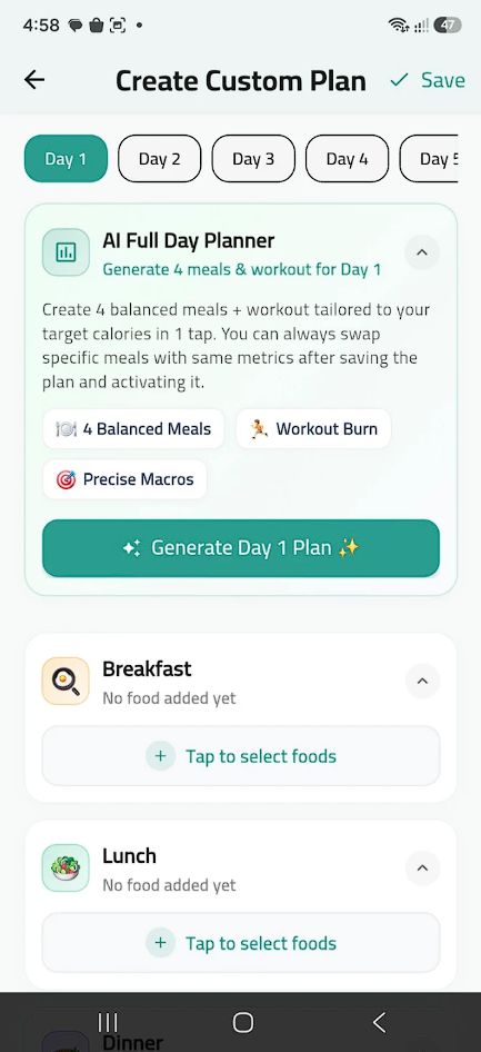 Custom Plan Screenshot